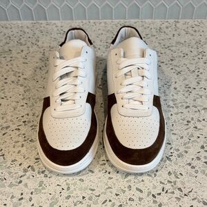 Stylish White and Brown Men's Sneakers